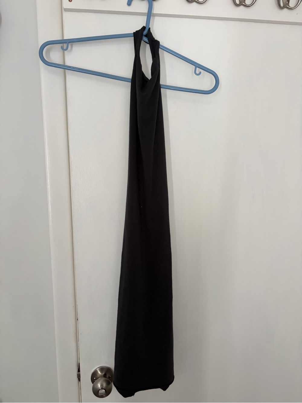 SKIMS Black Backless Halter Dress
